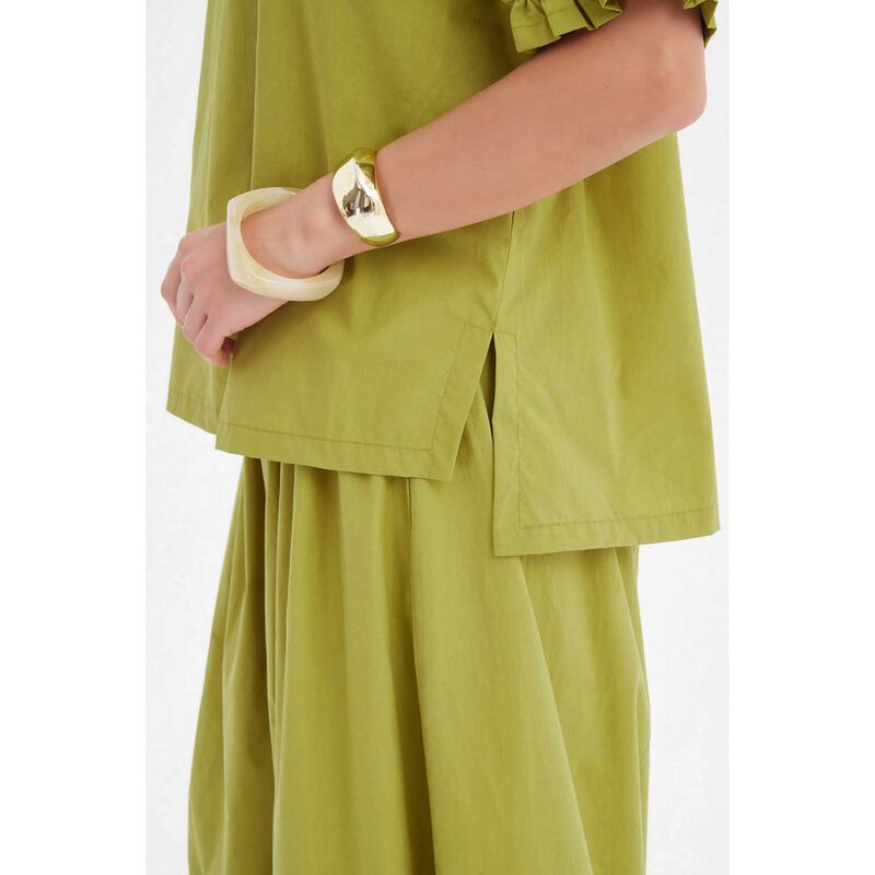 TIRELLI Ruffle Sleeve Lyocell Top image number 6